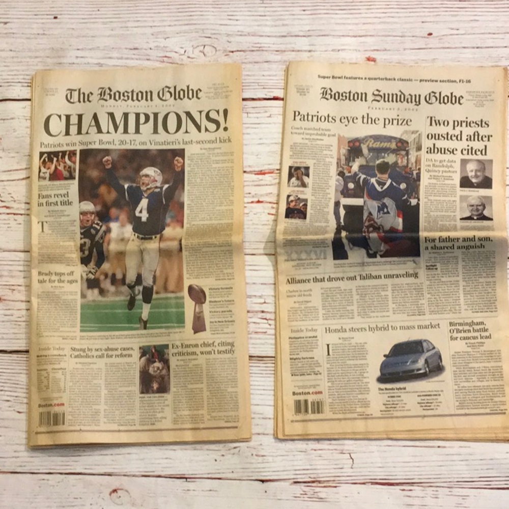 2002 Super Bowl Patriots Win